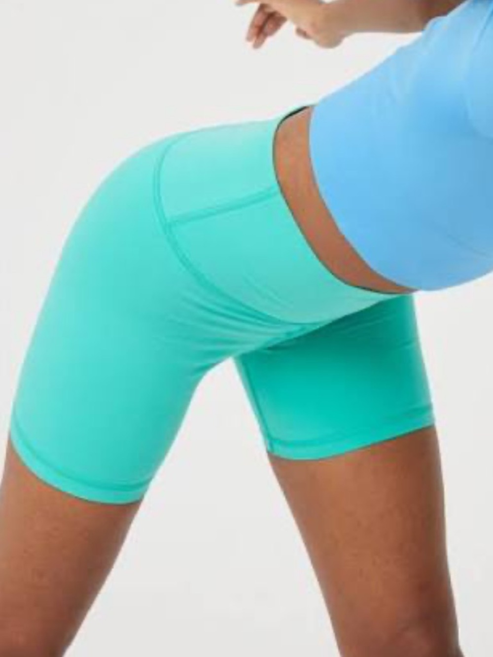 Aerie The Hugger Bike Shorts in aqua sz M NWT
